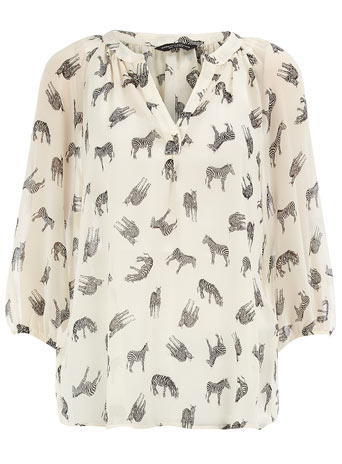 Dorothy Perkins Ivory zebra print blouse DP05282913