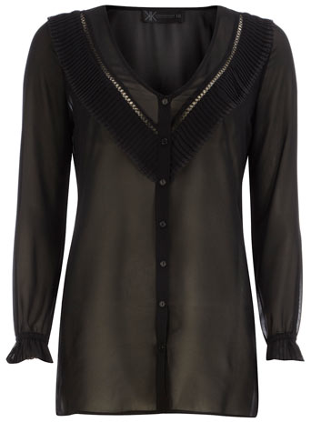 Kardashian black pleat blouse DP36001501