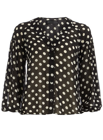 Dorothy Perkins Kardashian black spot blouse DP36001831
