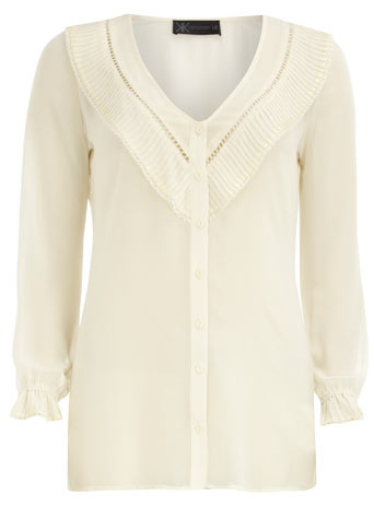 Dorothy Perkins Kardashian cream pleat blouse DP36001581