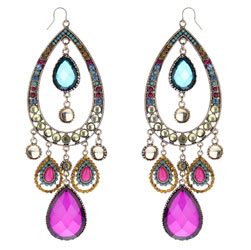 Large jewel drop earrings