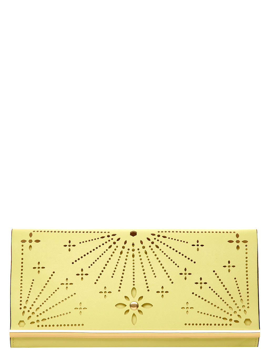 Lime Perforated Cut Out Clutch Bag 18346850