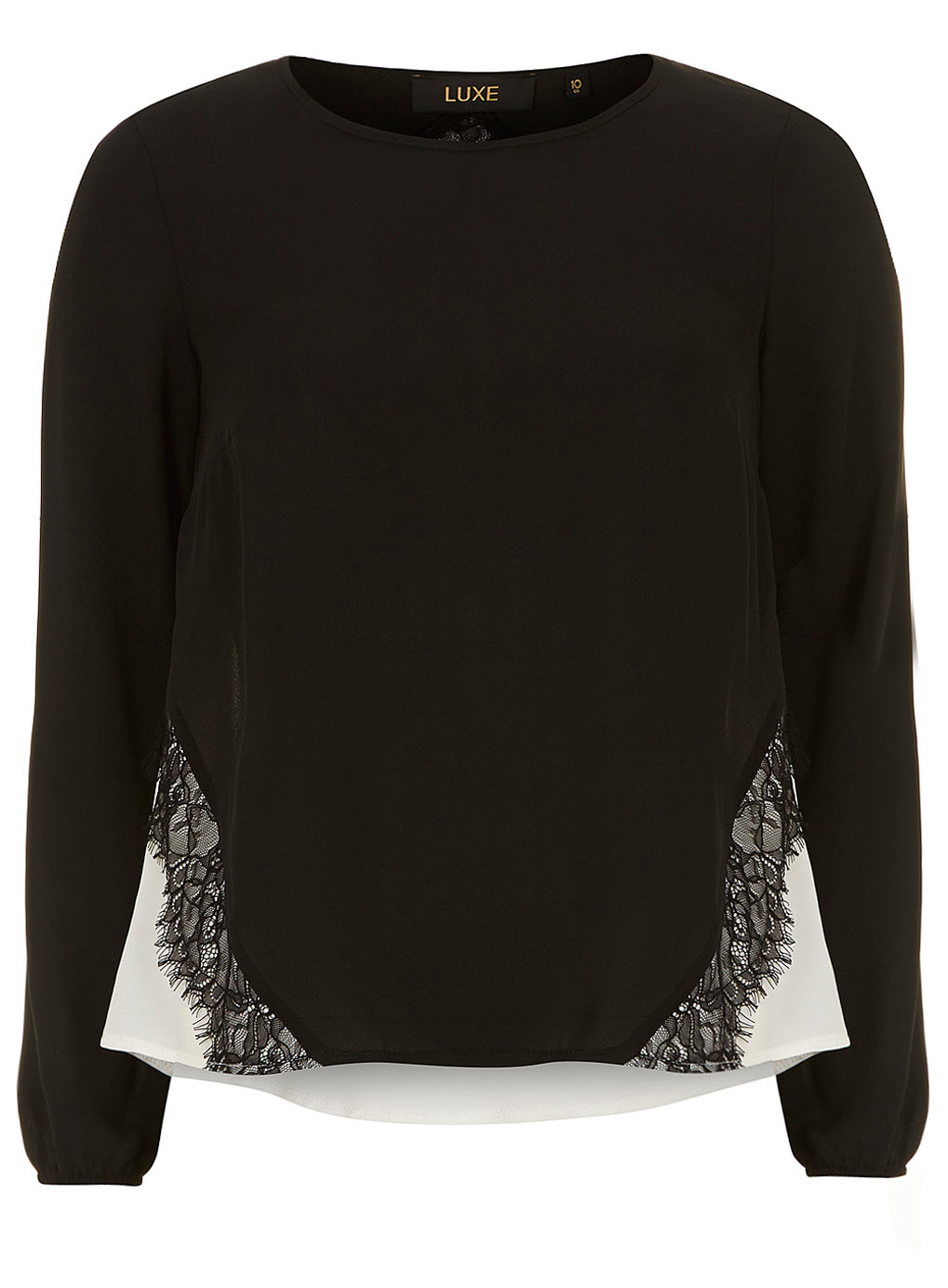 Luxe Black long sleeved chiffon blouse 12270610