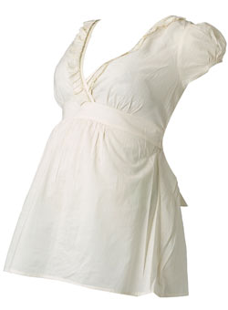 Maternity cream bead blouse