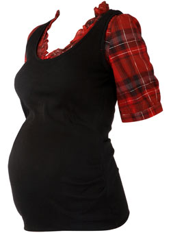 Dorothy Perkins Maternity red check 2 in 1 top