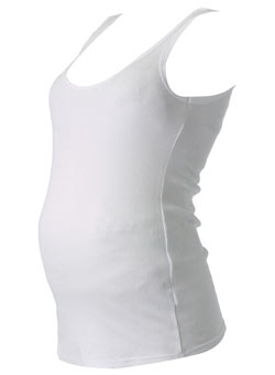 Maternity white rib vest