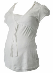 Maternity white ruched hoodie