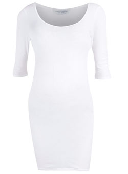 Maternity white ruched sleeve t-shirt