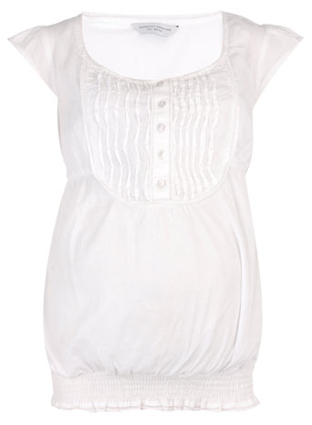 Maternity white ruched top