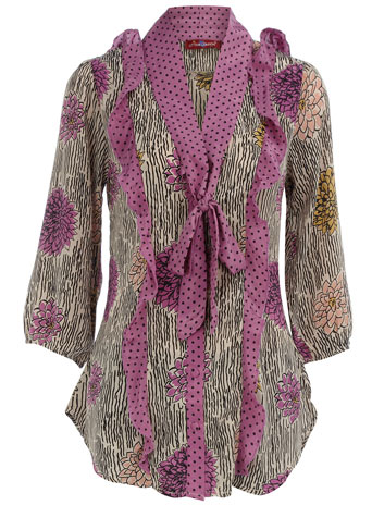 Dorothy Perkins Mauve frill blouse DP50131309