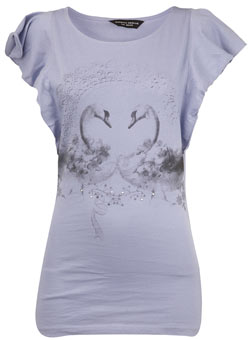 Dorothy Perkins Mauve swan lace print top