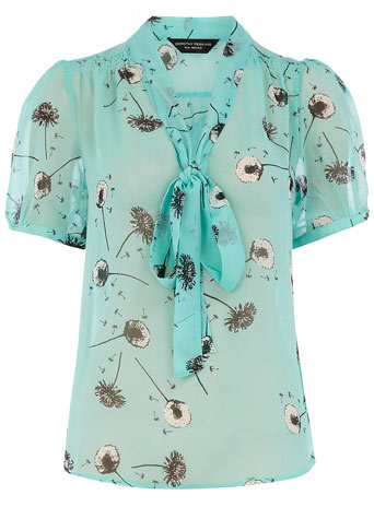 Dorothy Perkins Mint dandelion pussybow blouse DP05286313
