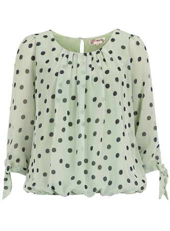 Dorothy Perkins Mint polka dot blouse DP37000075