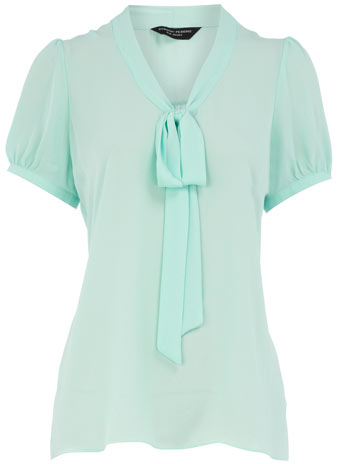 Dorothy Perkins Mint pussybow blouse DP05296831