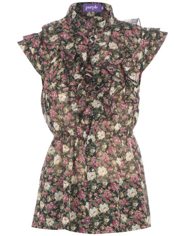 Multi floral ruffle blouse DP53000328