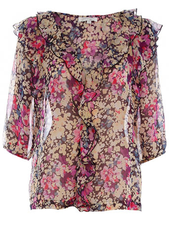 Multi floral ruffle blouse DP75000424