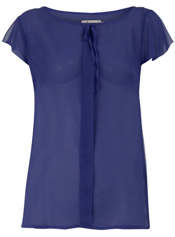 Dorothy Perkins Navy chiffon blouse DP80000298