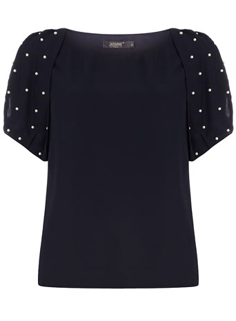 Dorothy Perkins Navy chiffon blouse DP80000495