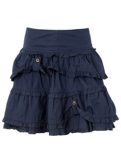 Dorothy Perkins Navy frill edge skirt