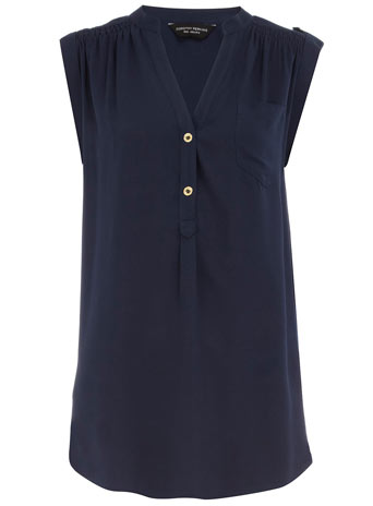 Dorothy Perkins Navy longline blouse DP05300723