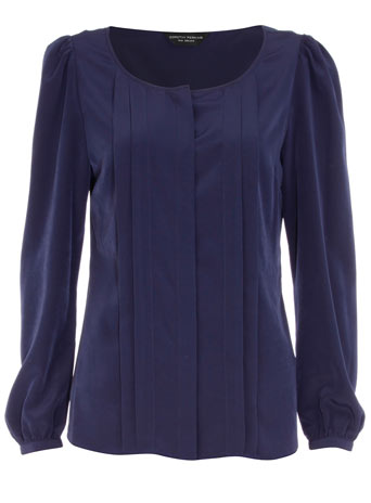 Dorothy Perkins Navy pleat front blouse DP05235400