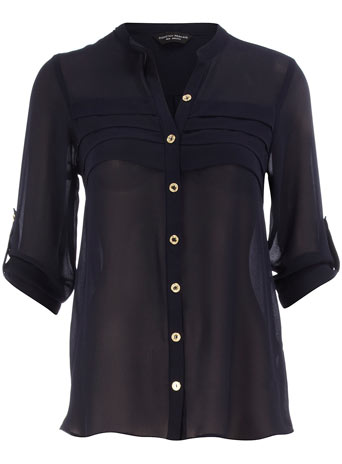 Dorothy Perkins Navy pleated front blouse DP05275910