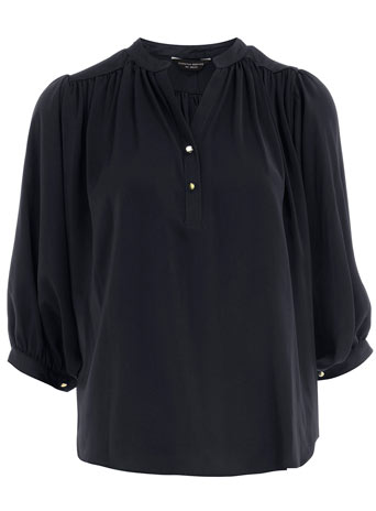 Dorothy Perkins Navy satin smock blouse DP05317623