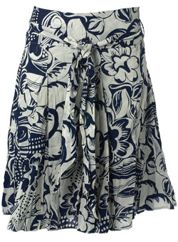 Dorothy Perkins Navy swirl print skirt