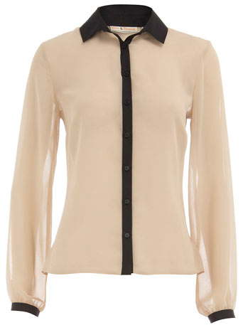Dorothy Perkins Nude and black placket blouse DP12213122