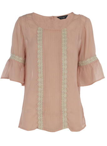 Dorothy Perkins Nude lace georgette blouse DP05214983