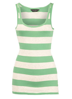 Dorothy Perkins Oat/green stripe vest