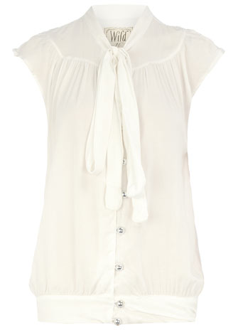 Off white short sleeve blouse DP88000005