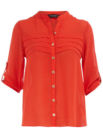 Dorothy Perkins Orange pleated front blouse DP05275974