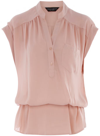 Dorothy Perkins Oyster ruched waist blouse DP05235881