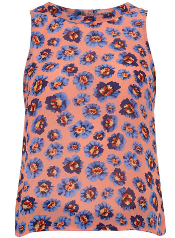 Dorothy Perkins Peach floral sleeveless blouse DP75100527