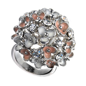Peach flower ball ring