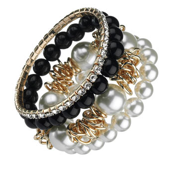 Pearl link bracelet set