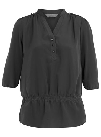Dorothy Perkins Petite black military blouse
