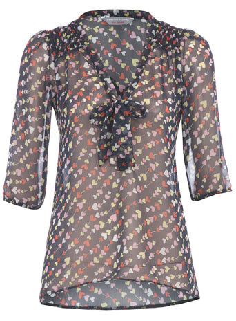 Dorothy Perkins Petite heart pussybow blouse