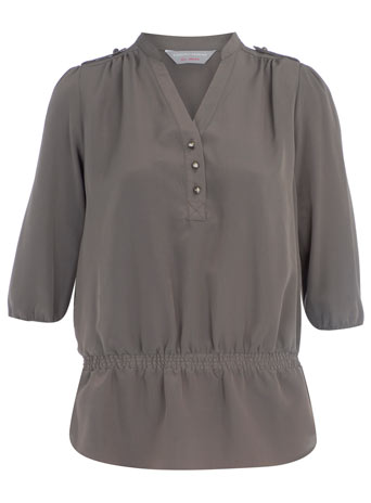 Dorothy Perkins Petite mink military style blouse