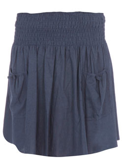 Dorothy Perkins Petite navy linen skirt