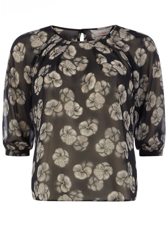 Dorothy Perkins Petite pansy 3/4 sleeve blouse DP79107840