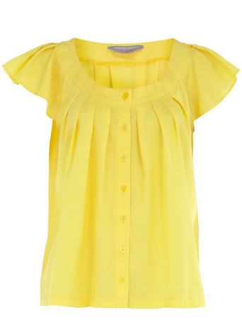 Dorothy Perkins Petite yellow flutter blouse DP79430441