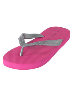 Dorothy Perkins Pink and silver flip flops.