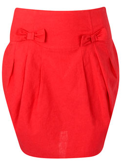 Dorothy Perkins Pink bow linen skirt