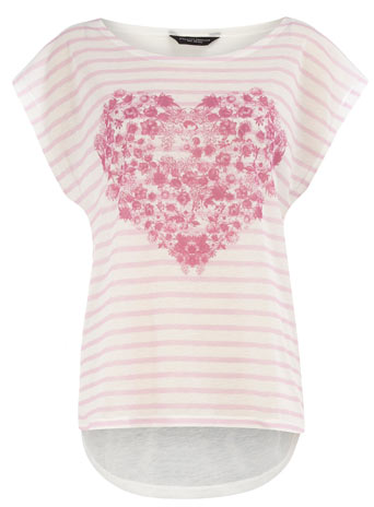 Pink floral heart t-shirt DP56254914