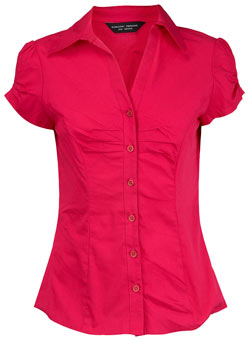 Pink pleat front shirt