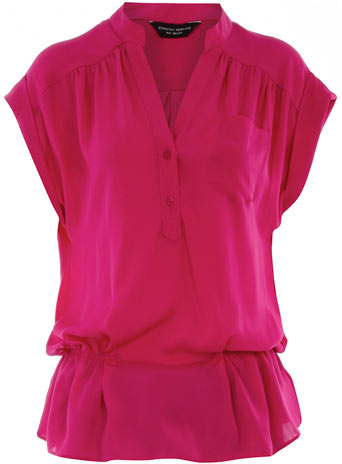 Dorothy Perkins Pink ruched waist blouse DP05235814