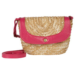 Pink straw bag