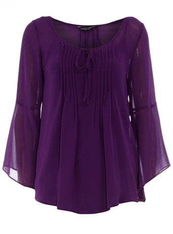 Dorothy Perkins Purple flare sleeve blouse DP05252272